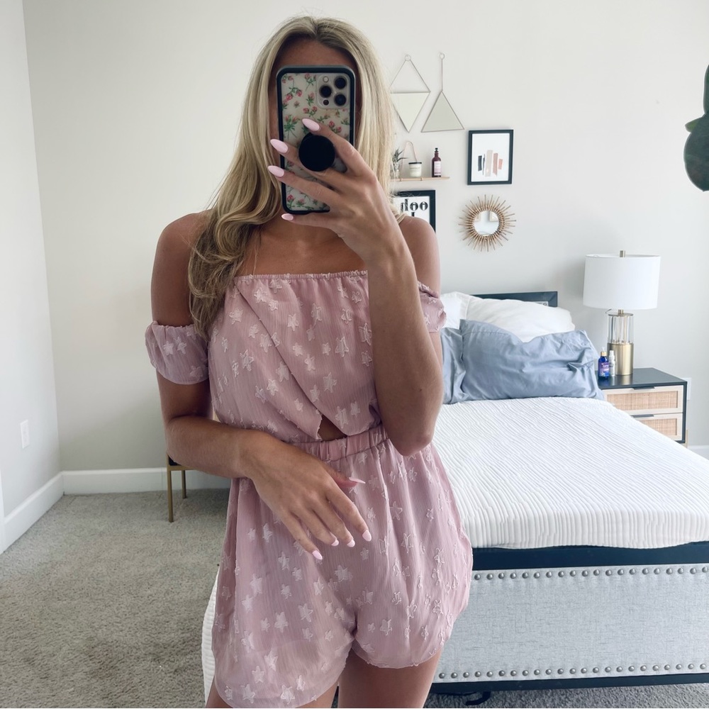 Superdown Pink Star Romper